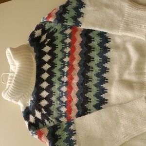 mia & tess Multicolor Fair Isle Cowl Neck Sweater size M